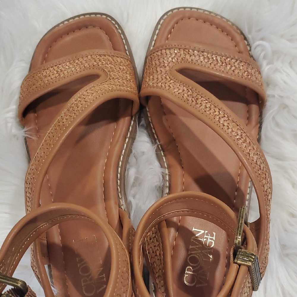 Crown Vintage Tan Sandals with Braided Straps - Picture 6 of 16